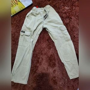 Wrangler Boys Khaki Cargo Pants Adjustable Size 12
